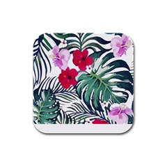 Hawaii T- Shirt Hawaii Antler Garden T- Shirt Rubber Square Coaster (4 Pack) by EnriqueJohnson