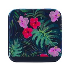 Hawaii T- Shirt Hawaii Antler Garden T- Shirt Square Metal Box (black) by EnriqueJohnson