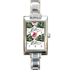 Hawaii T- Shirt Hawaii Blood Flower Garden T- Shirt Rectangle Italian Charm Watch by EnriqueJohnson