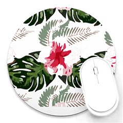 Hawaii T- Shirt Hawaii Blood Flower Garden T- Shirt Round Mousepad by EnriqueJohnson