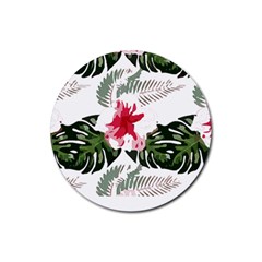 Hawaii T- Shirt Hawaii Blood Flower Garden T- Shirt Rubber Coaster (round) by EnriqueJohnson