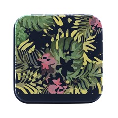 Hawaii T- Shirt Hawaii Bloom Creative T- Shirt Square Metal Box (black)