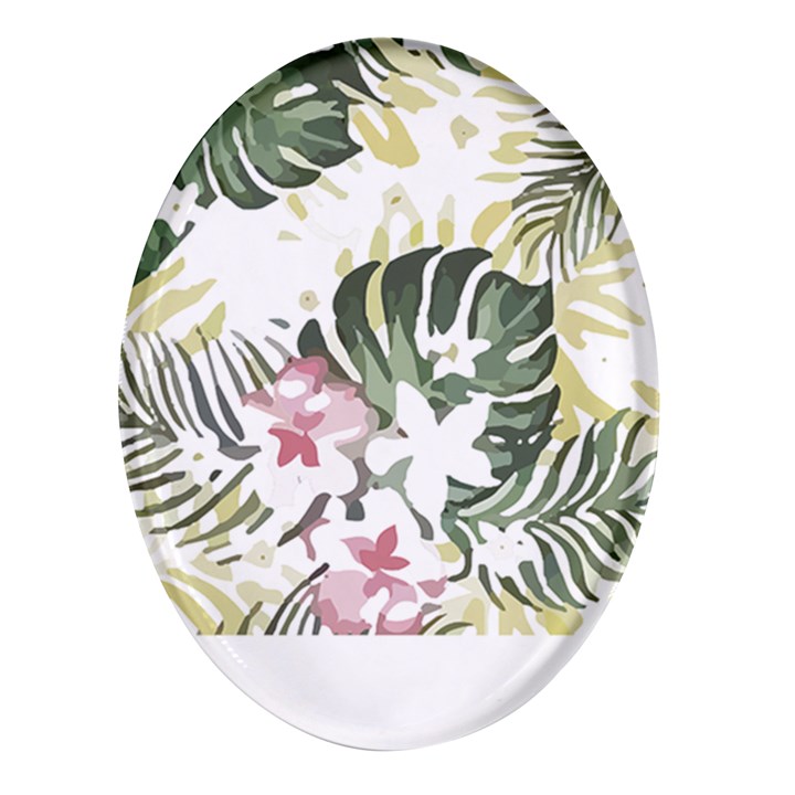 Hawaii T- Shirt Hawaii Bloom Creative T- Shirt Oval Glass Fridge Magnet (4 pack)