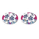 Hawaii T- Shirt Hawaii Branch Pattern T- Shirt Cufflinks (Oval) Front(Pair)