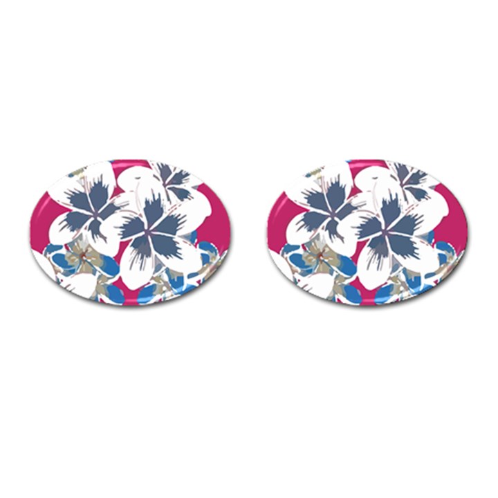 Hawaii T- Shirt Hawaii Branch Pattern T- Shirt Cufflinks (Oval)