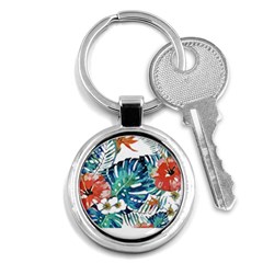 Hawaii T- Shirt Hawaii Christmas Flower Fashion T- Shirt Key Chain (round) by EnriqueJohnson