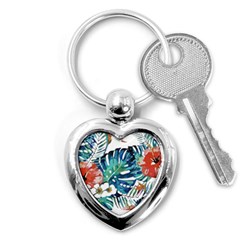 Hawaii T- Shirt Hawaii Christmas Flower Fashion T- Shirt Key Chain (heart) by EnriqueJohnson