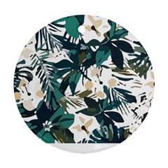 Hawaii T- Shirt Hawaii Christmas Flower Trend T- Shirt Ornament (round)