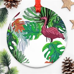 Hawaii T- Shirt Hawaii Creative Pattern T- Shirt Round Ornament (two Sides)