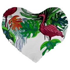 Hawaii T- Shirt Hawaii Creative Pattern T- Shirt Large 19  Premium Flano Heart Shape Cushions by EnriqueJohnson