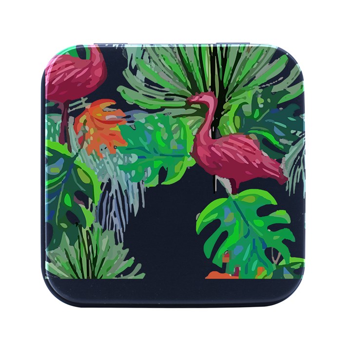 Hawaii T- Shirt Hawaii Creative Pattern T- Shirt Square Metal Box (Black)