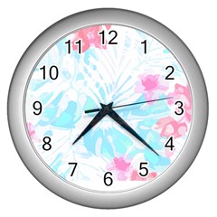 Hawaii T- Shirt Hawaii Diana Flower Pattern T- Shirt Wall Clock (silver) by EnriqueJohnson