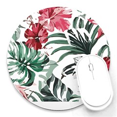 Hawaii T- Shirt Hawaii Flaw Pattern T- Shirt Round Mousepad by EnriqueJohnson