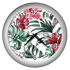 Hawaii T- Shirt Hawaii Flaw Pattern T- Shirt Wall Clock (silver) by EnriqueJohnson