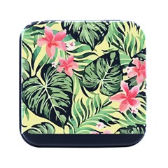 Hawaii T- Shirt Hawaii Flora Garden T- Shirt Square Metal Box (black)