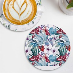 Hawaii T- Shirt Hawaii Flora Pattern T- Shirt Uv Print Round Tile Coaster by EnriqueJohnson