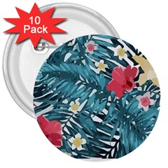 Hawaii T- Shirt Hawaii Floral Fashion T- Shirt 3  Buttons (10 Pack)  by EnriqueJohnson