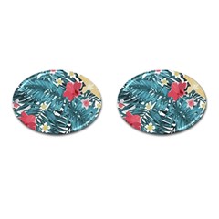 Hawaii T- Shirt Hawaii Floral Fashion T- Shirt Cufflinks (oval) by EnriqueJohnson