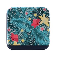 Hawaii T- Shirt Hawaii Floral Fashion T- Shirt Square Metal Box (black) by EnriqueJohnson