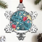 Hawaii T- Shirt Hawaii Floral Fashion T- Shirt Metal Small Snowflake Ornament Front