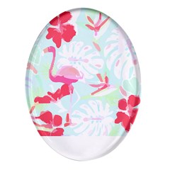 Hawaii T- Shirt Hawaii Floral Pattern T- Shirt Oval Glass Fridge Magnet (4 Pack) by EnriqueJohnson