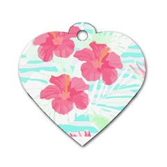 Hawaii T- Shirt Hawaii Floral Trend T- Shirt Dog Tag Heart (one Side) by EnriqueJohnson