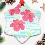 Hawaii T- Shirt Hawaii Floral Trend T- Shirt Ornament (Snowflake) Front