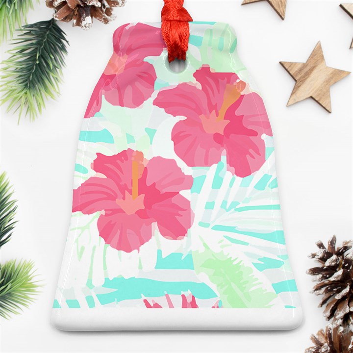 Hawaii T- Shirt Hawaii Floral Trend T- Shirt Ornament (Bell)