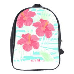 Hawaii T- Shirt Hawaii Floral Trend T- Shirt School Bag (XL)