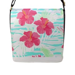 Hawaii T- Shirt Hawaii Floral Trend T- Shirt Flap Closure Messenger Bag (L)