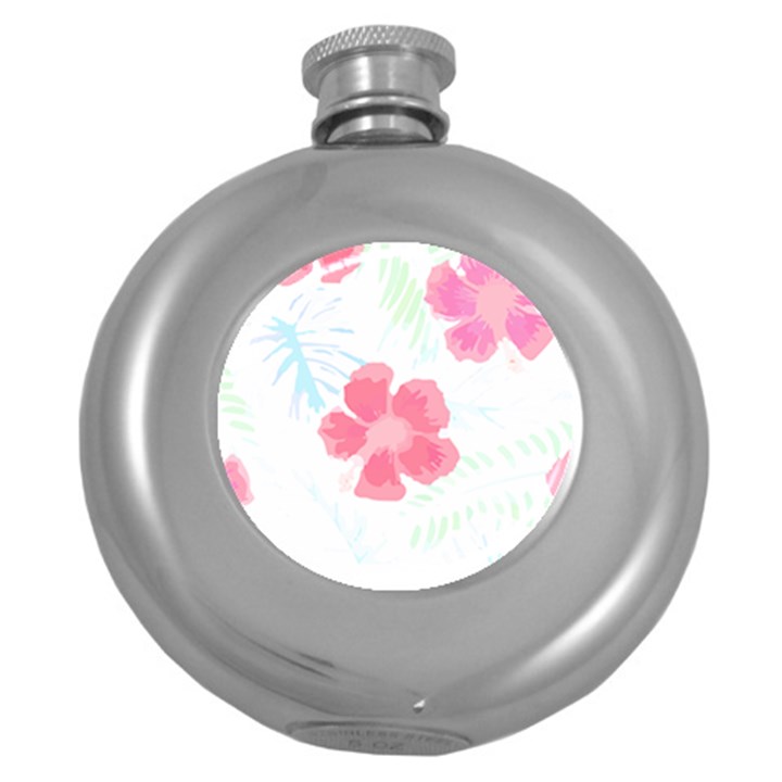 Hawaii T- Shirt Hawaii Florestalense Pattern T- Shirt Round Hip Flask (5 oz)