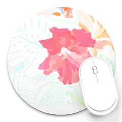 Hawaii T- Shirt Hawaii Florist Modern T- Shirt Round Mousepad by EnriqueJohnson