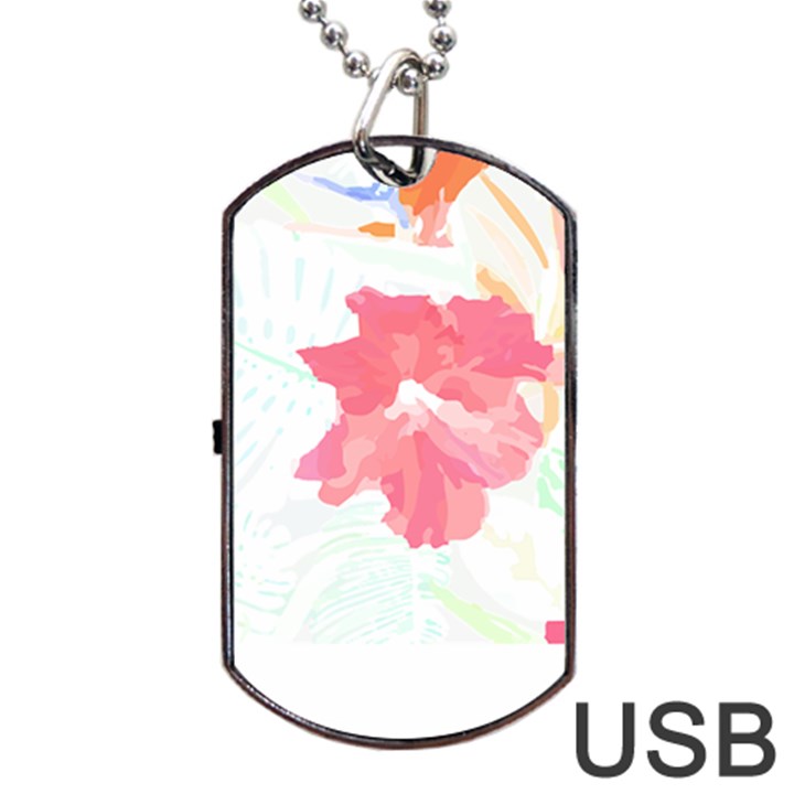 Hawaii T- Shirt Hawaii Florist Modern T- Shirt Dog Tag USB Flash (One Side)