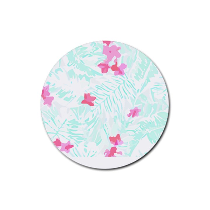 Hawaii T- Shirt Hawaii Flower Bird Fashion T- Shirt Rubber Coaster (Round)