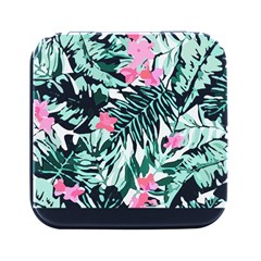 Hawaii T- Shirt Hawaii Flower Bird Fashion T- Shirt Square Metal Box (black) by EnriqueJohnson