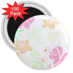 Hawaii T- Shirt Hawaii Flower Creative T- Shirt 3  Magnets (100 Pack)