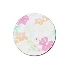 Hawaii T- Shirt Hawaii Flower Creative T- Shirt Rubber Coaster (round) by EnriqueJohnson