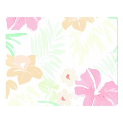 Hawaii T- Shirt Hawaii Flower Creative T- Shirt Two Sides Premium Plush Fleece Blanket (large)