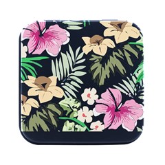 Hawaii T- Shirt Hawaii Flower Creative T- Shirt Square Metal Box (black) by EnriqueJohnson