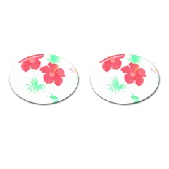 Hawaii T- Shirt Hawaii Flower Fashion T- Shirt Cufflinks (oval) by EnriqueJohnson