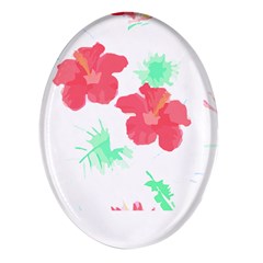 Hawaii T- Shirt Hawaii Flower Fashion T- Shirt Oval Glass Fridge Magnet (4 Pack) by EnriqueJohnson