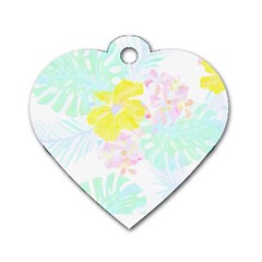 Hawaii T- Shirt Hawaii Flower Of Easter Garden T- Shirt Dog Tag Heart (Two Sides)