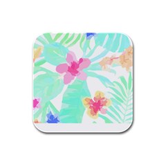 Hawaii T- Shirt Hawaii Flower Pattern T- Shirt Rubber Square Coaster (4 Pack) by EnriqueJohnson