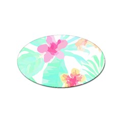 Hawaii T- Shirt Hawaii Flower Pattern T- Shirt Sticker Oval (10 Pack)