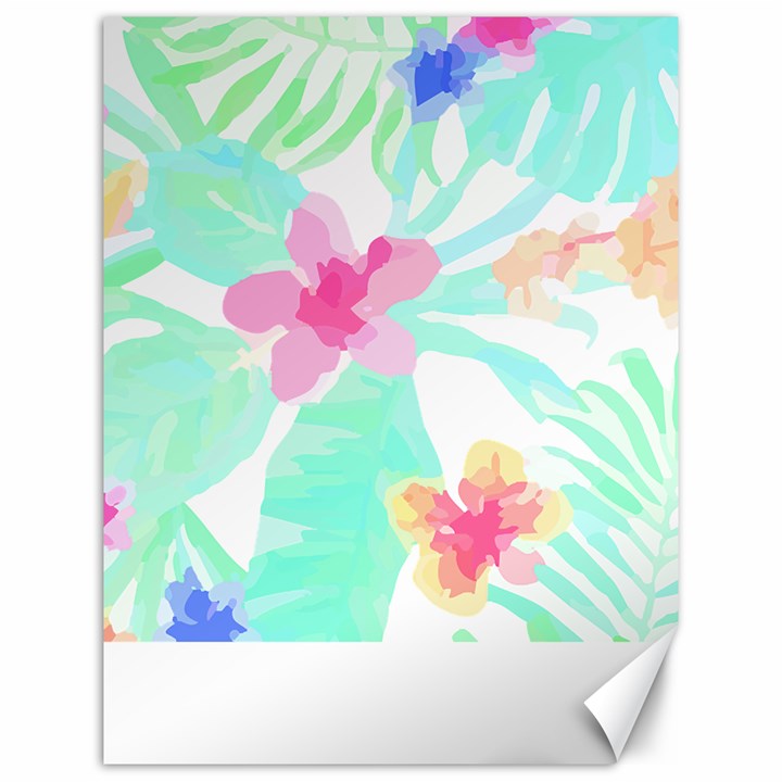 Hawaii T- Shirt Hawaii Flower Pattern T- Shirt Canvas 12  x 16 