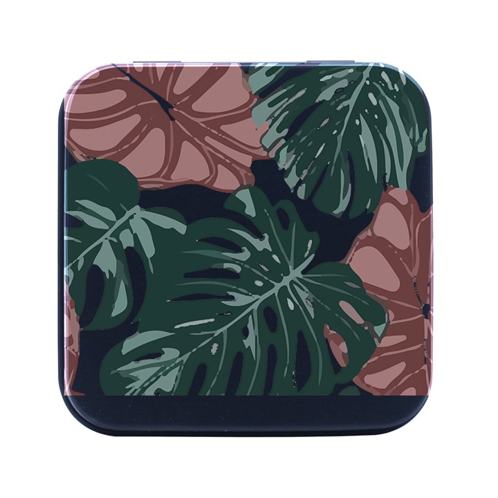 Hawaii T- Shirt Hawaii Flower T- Shirt Square Metal Box (Black)