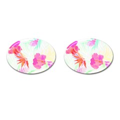 Hawaii T- Shirt Hawaii Flowerbages Pattern T- Shirt Cufflinks (oval) by EnriqueJohnson