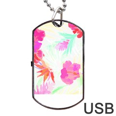 Hawaii T- Shirt Hawaii Flowerbages Pattern T- Shirt Dog Tag Usb Flash (one Side) by EnriqueJohnson