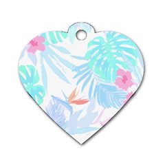 Hawaii T- Shirt Hawaii Flowers Creative T- Shirt Dog Tag Heart (one Side) by EnriqueJohnson