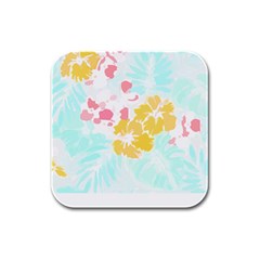 Hawaii T- Shirt Hawaii Flowers Modern T- Shirt Rubber Square Coaster (4 Pack) by EnriqueJohnson